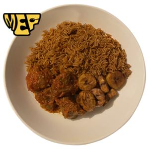 Jollof Rice Beef and Plantain -Mighty Ethnic Foods
